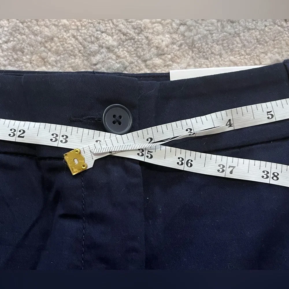 NWT LOFT Navy Blue 6” Mid Waist Shorts Chino Dress Sz 2 Small XS